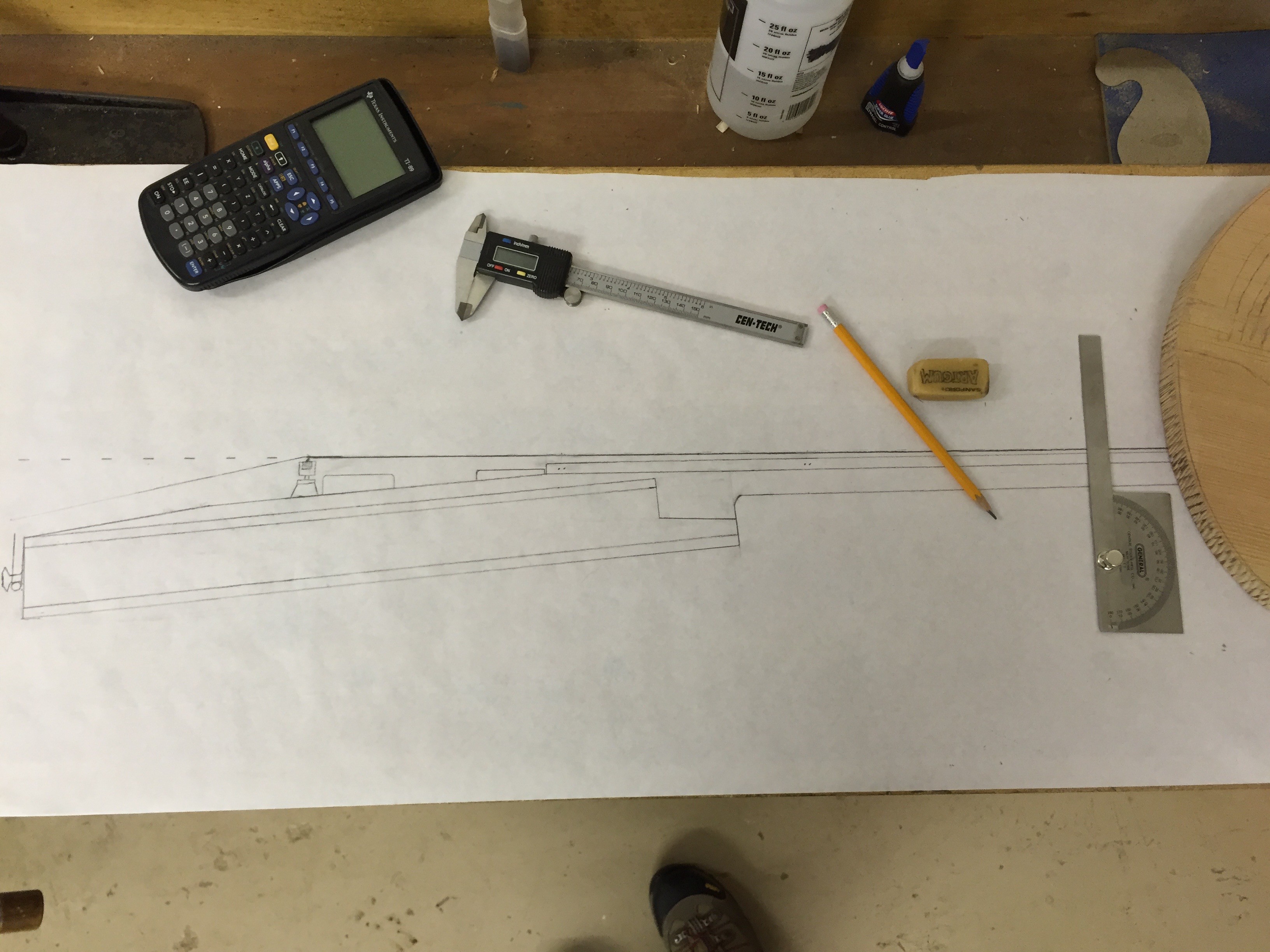 Technical blueprints and tools for hollowbody guitar construction